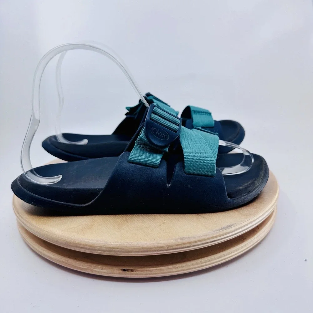 Chaco Chillos Mens 7 Green Slides Slip On Comfort Sandals shoes